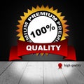 Gold Badge quality natural Royalty Free Stock Photo