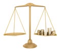 Gold balance. Something equal with money Royalty Free Stock Photo