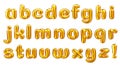 Gold balloon alphabet lowercase letters Royalty Free Stock Photo