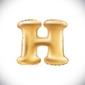 Gold balloon font part of full set upper case letters H Royalty Free Stock Photo