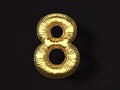 Gold balloon number eight Royalty Free Stock Photo