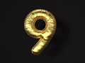 Gold balloon number nine Royalty Free Stock Photo