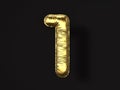 Gold balloon number one Royalty Free Stock Photo