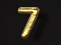 Gold balloon number seven Royalty Free Stock Photo
