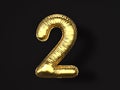 Gold balloon number two Royalty Free Stock Photo