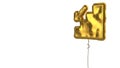 gold balloon symbol of fallen on white background