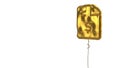 gold balloon symbol of file invoice dollar on white background