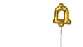 gold balloon symbol of notifications bell button on white background Royalty Free Stock Photo