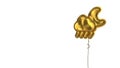 gold balloon symbol of rainy cloud moon on white background