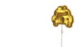 gold balloon symbol of taxi on white background