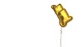 gold balloon symbol of trolley on white background