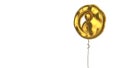 gold balloon symbol of yin yang on white background