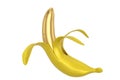 Gold banana isolated on white background. 3D illustration Royalty Free Stock Photo