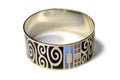 Gold bangle with pattern Royalty Free Stock Photo