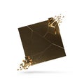 Gold banner in a form of a square with explosed corners Royalty Free Stock Photo