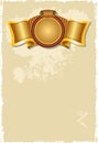 Gold Banner Old Page. Royalty Free Stock Photo