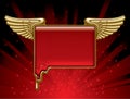 Gold banner with wings Royalty Free Stock Photo