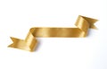 gold banners ribbons label on white