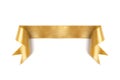 gold banners ribbons label on white