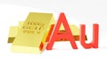 Gold Bar of Aurum, Au Chemical Element Sign Isolated Royalty Free Stock Photo