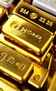 Gold bar close up Royalty Free Stock Photo