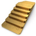 Gold bar 100g isolated on white. 3D illustration Royalty Free Stock Photo