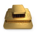 Gold bar 100g isolated on white. 3D illustration Royalty Free Stock Photo