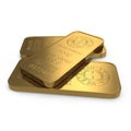 Gold bar 500g isolated on white. 3D illustration Royalty Free Stock Photo