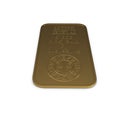 Gold bar 1g isolated on white. 3D illustration