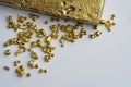 Gold bar gold nuggets precious metals money investment economy assets treasure