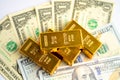 Gold bar on graph, economy finance exchange trade investment concept