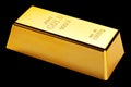 Gold bar isolated on black Royalty Free Stock Photo