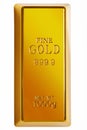 Gold bar isolated with clipping path