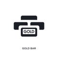 gold bar isolated icon. simple element illustration from luxury concept icons. gold bar editable logo sign symbol design on white Royalty Free Stock Photo