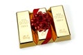 Gold Bar with Red Ribbon, studio shots