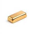 Gold bar resting on a white surface Royalty Free Stock Photo