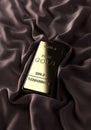 Gold bar on velor pano presentation background 3d render image