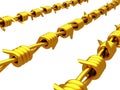 Gold - Barbed wire Royalty Free Stock Photo