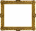 Gold baroque Frame isolated on white background.