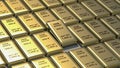 Gold bars in bank vault. Storage. 3d render Royalty Free Stock Photo