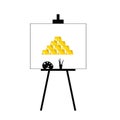 Gold bars on canvas yellow vector