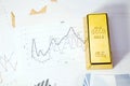Gold bars closeup top view Royalty Free Stock Photo