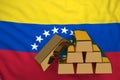 Gold bars on flag Venezuela