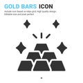 Gold bars icon vector with glyph style isolated on white background. Vector illustration jewellery sign symbol icon concept