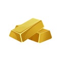 Gold bars, ingots, bullions, banking business, prosperity, treasure siymbol vector Illustration on a white background Royalty Free Stock Photo