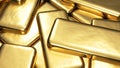 Gold bars. Gold investing. Close-up. Financial concept. Royalty Free Stock Photo