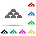 gold bars multi color style icon. Simple thin line, outline  of web icons for ui and ux, website or mobile application Royalty Free Stock Photo