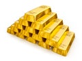 Gold bars pyramid Royalty Free Stock Photo