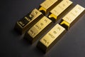 Gold bars pyramid Royalty Free Stock Photo