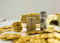 Gold bars pyramid Royalty Free Stock Photo